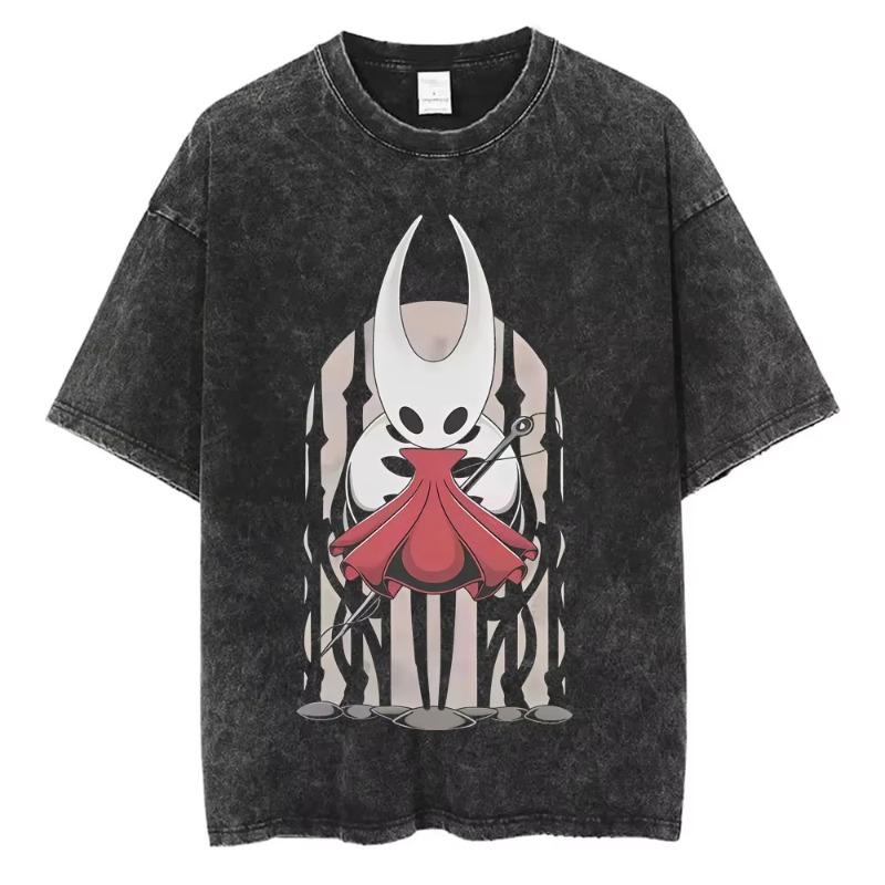 Hra Hollow Knight Vintage Prané Tričko Pánské Dámské Ležérní Oversized Kulatý Výstřih Krátký Rukáv Trička Pánské 100% Bavlněné Tričko