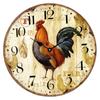 Retro Wooden Wall Clock Owl Rooster Vintage Rustic Non-Ticking Silent Quiet Home Office Kitchen Nursery Living Room Top Sale