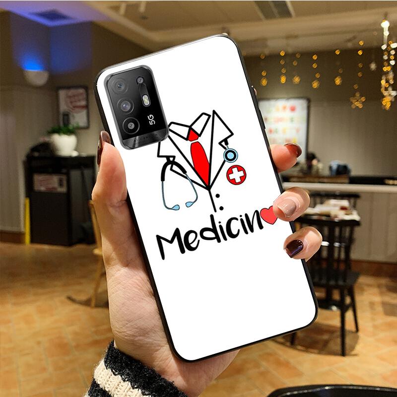 Krankenschwester Medizin Medizinstethoskop Handyhülle für OPPO A54 A74 A94 A53S A9 A5 A15 A16 A91 A96 A76 Reno8 8Pro Reno2 Z
