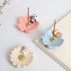 Flower Shape Resins Censers Holder Cute Animal Statue Incenses Burners PlateTray  for Mindfulness and Home Decoration