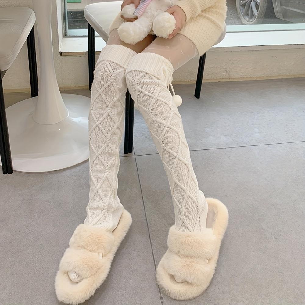 Women's  Winter Thermal Over-the-Knee Socks with Tassel Fringe  Mid-Calf/Knee-High/Floor Sock  Leg Warmers for Skirts, Boots, Pajamas