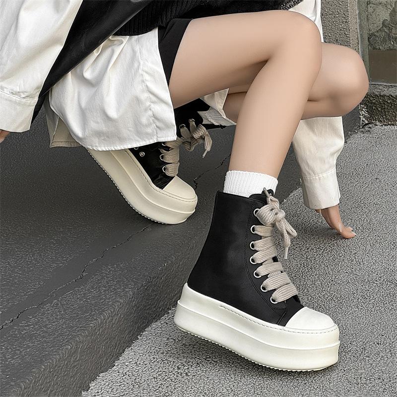 High top thick baseplate shoes men's American high street zipper Martin boots women's heightening locomotive derby boots tide 3848-J