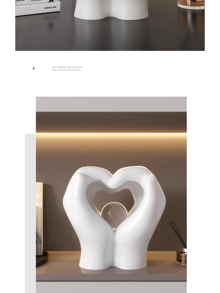 Nordic Minimalist Resin Heart Ornaments for Home Decor