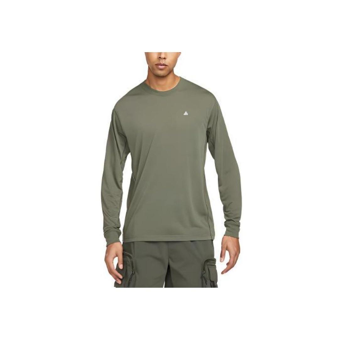 

Nike Dri-FIT ACG Goat Rocks с вышитым логотипом, свободная футболка с круглым вырезом и длинными рукавами, мужские топы, оливково-зеленый DO9269-325 S