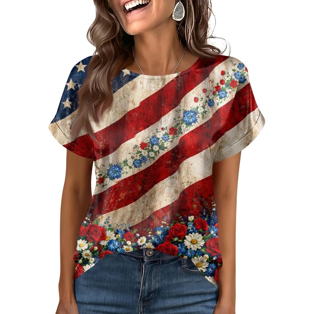 Damska Modna Casualowa Vintage Bluzka z Nadrukiem