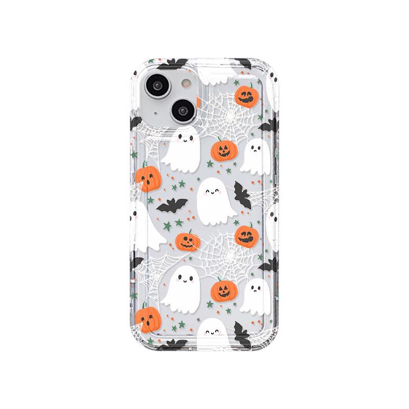 iPhone17 Halloween Ghost Drop-proof Airbag Phone Case for Apple 16Pro, 14/15, 13th Gen