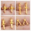 Exquisite Fashion 4pcs Mix Weapons Tools Pendant Stainless Steel Sword Pliers Small Charm Pendants For Jewelry Making Supplies