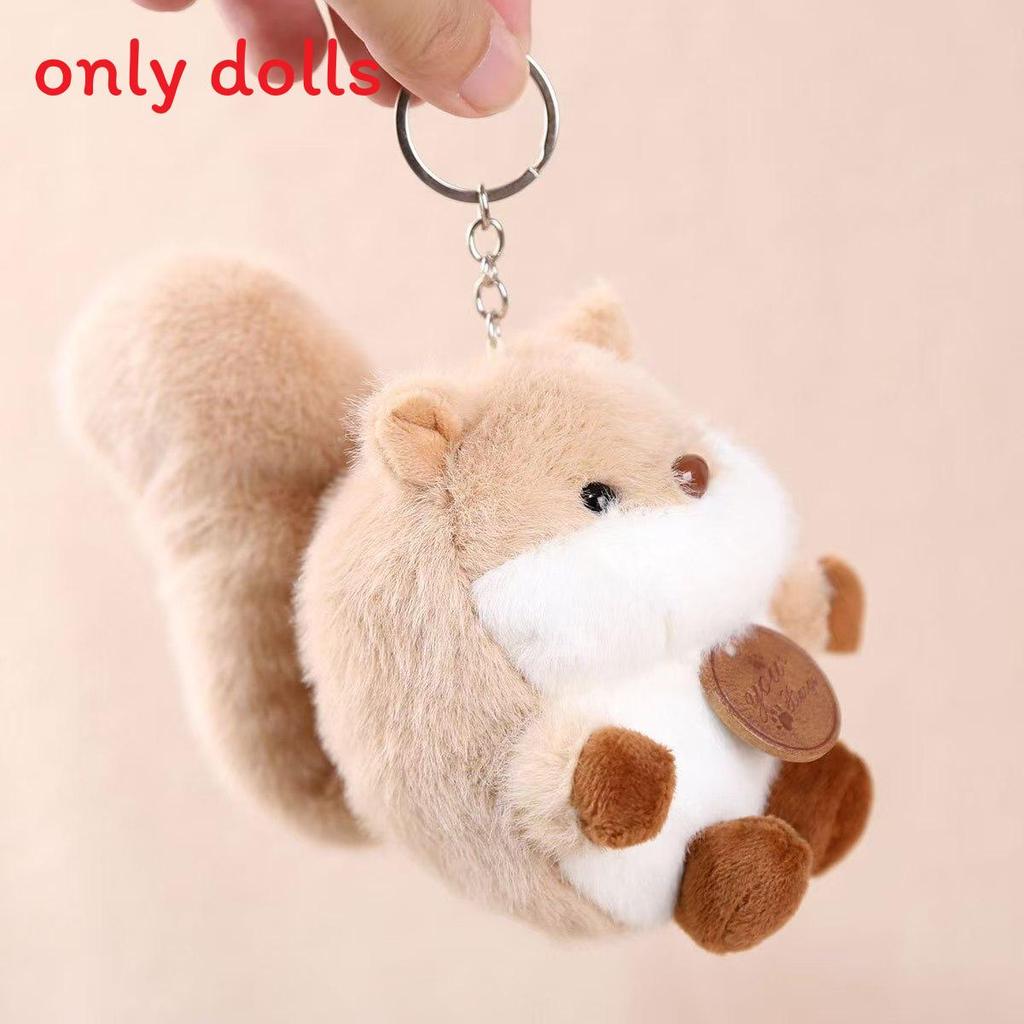 Cartoon Squirrel Plush Doll With Pp Cotton For Kids Gift And Backpack Accessory