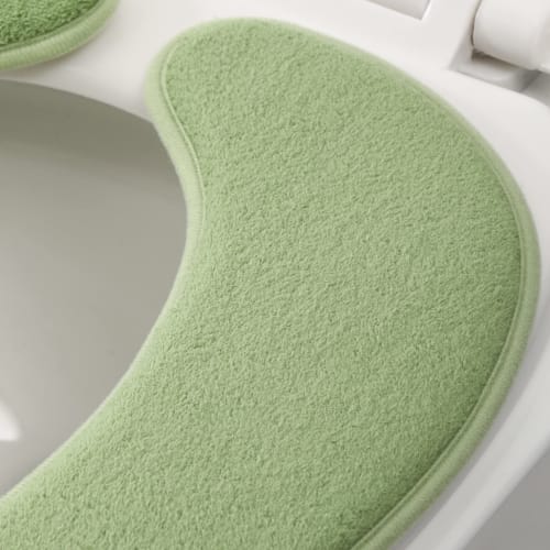 SHIEN Flannel Toilet Seat Covers (3-Pack) - Deodorizing, Washable, Stays in Place, Adhesive Seat Covers, and Cold Protection (Compatible with U-Shaped