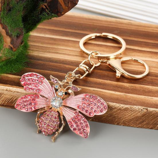 Rhinestone Bee Keychain Bling Bee Car Key Ring Holder Backpack Purse Handbag Charm Christmas Birthday Gifts for Her