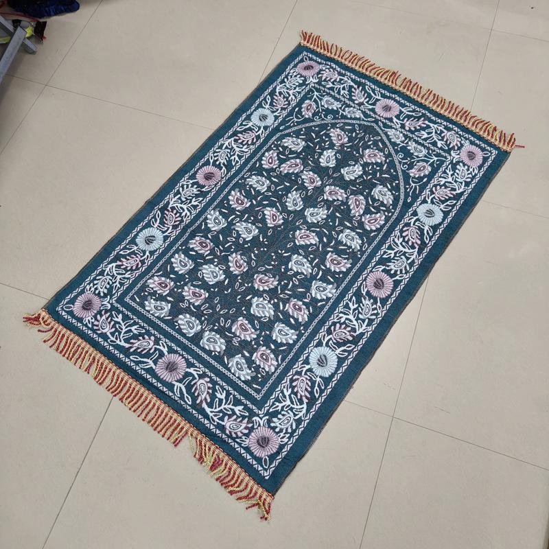 Tragbarer kleiner bunter Teppich mit Blumenmuster - Ideal für Hajj, 110x70cm
