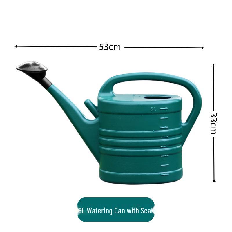 8-10L Large Capacity Watering Can with Long Spout & Shower Head for Vegetables and Flowers