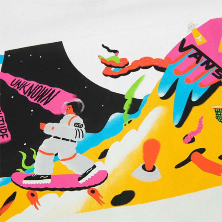 Vans X Nichinichi Art Collection Short Cartoon Illustration Round Neck T-Shirt Unisex Tops White VN0A5F4GWHT
