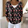 Women's Fashion Long Sleeve Christmas Snowman Snowflake Print Jacket Cardigan
