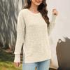 Women's Long Sleeve Ribbed T-Shirts Comfy Loose Crewneck Dressy Casual Blouse Knit Going Out Tunic Tee Tops