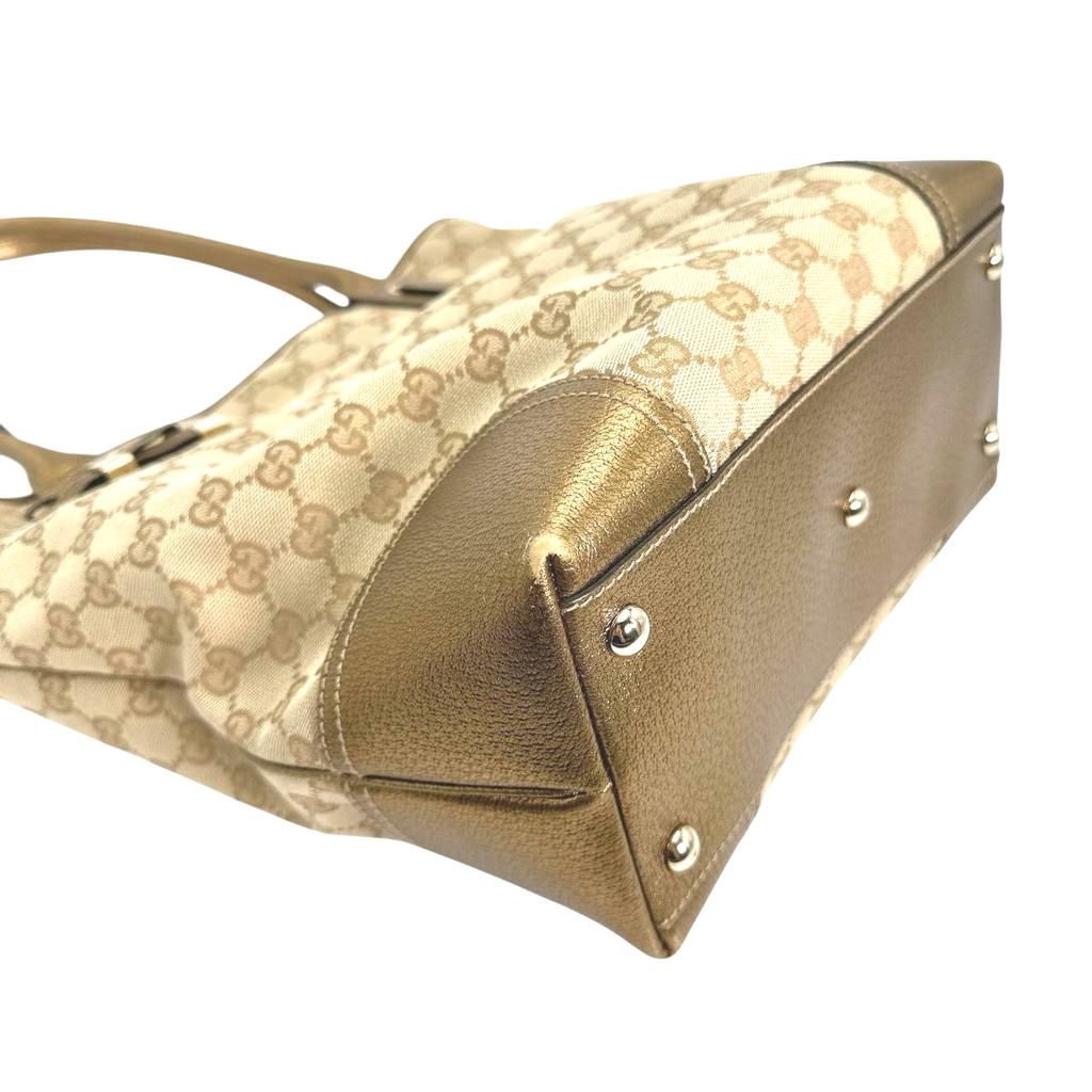 GUCCI canvas Tote Bag GG canvas beige Women 181779 Used