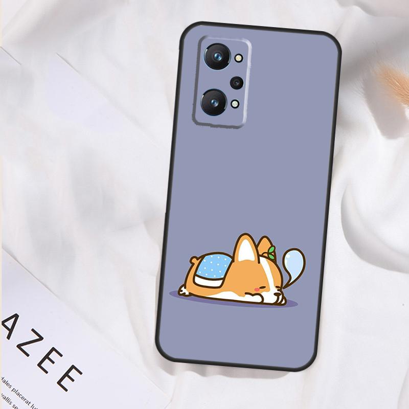 Cartoon Corgi Dog Case For Realme 15 13 12 11 14 Pro Plus GT6 GT7 Pro C55 C15 C35 C33 C61 C63 C65 C67 C71 C75