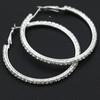 1 Pair Cirle Earrings Rhinestone Decor Jewelry Alloy Women Big Hoop Earrings for Birthday Pary
