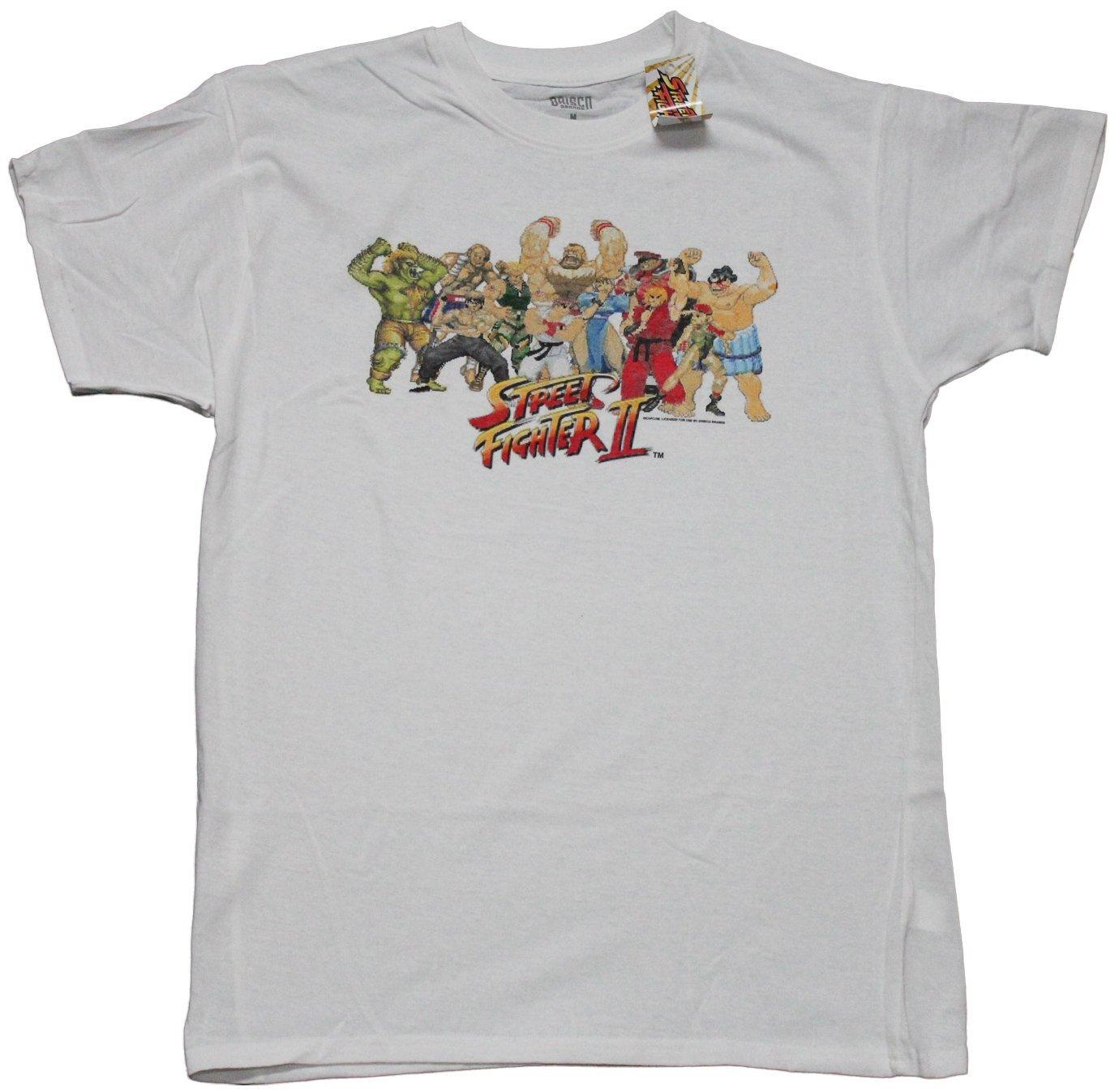 Street Fighter II New Adult T-Shirt - Pixel Cast Hands Raised over Name XXXXL