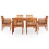 Maison Exclusive - Ensemble à manger d'extérieur 7 pcs et coussins Acacia solide