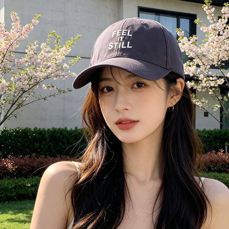 Fashion Hat New Korean ins Letter Embroidery Baseball Cap Wide Brim Big Face Small Peaked Cap Hipster Spring Summer