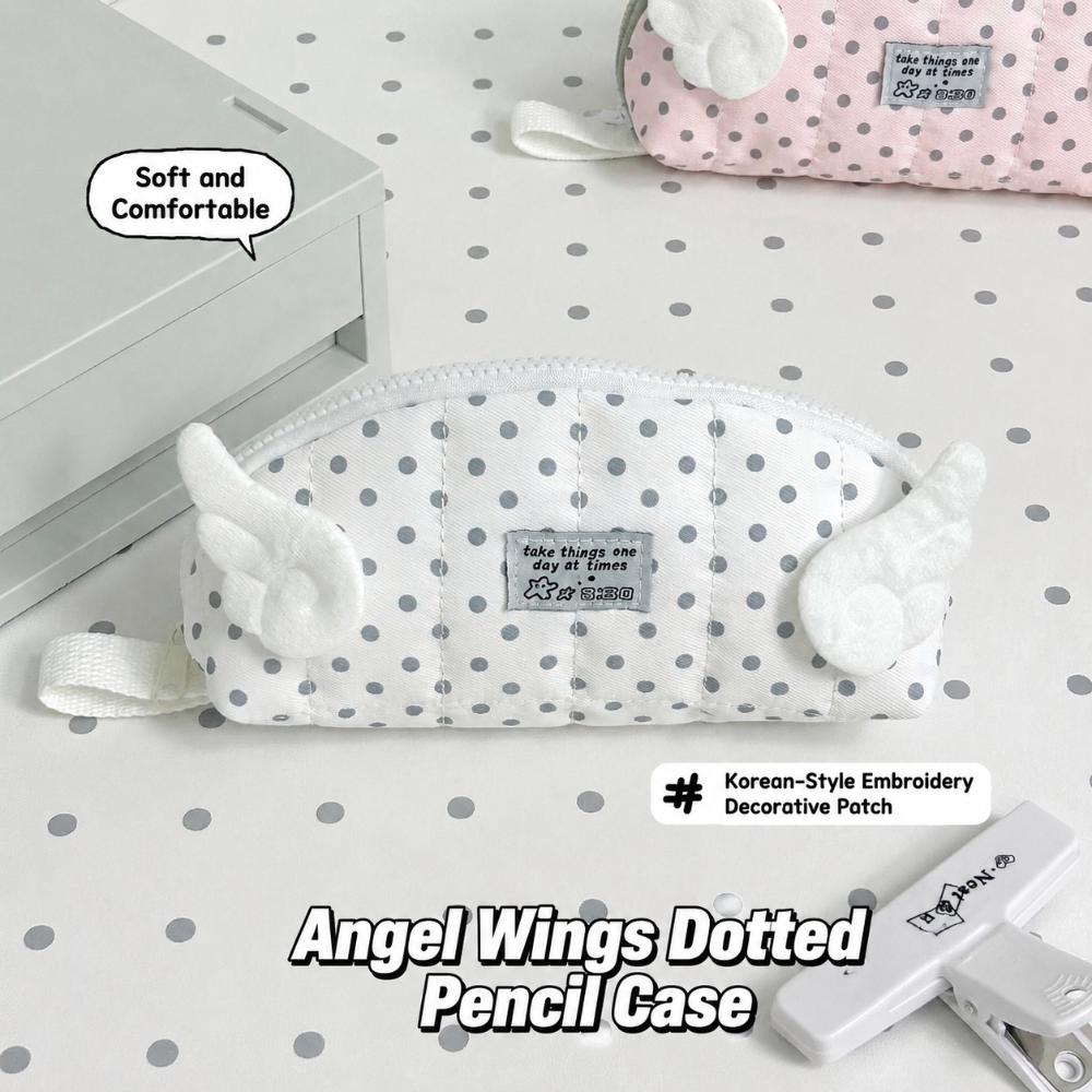 Polka Dot Print Pencil Case Shell Shape Pen Bag INS Stationery Storage Bag  Home Travel