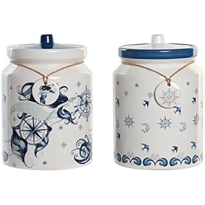 Flacon - DKD HOME DECOR - Standard - Bleu Et Blanc - 15x15x21 Cm - Intérieur