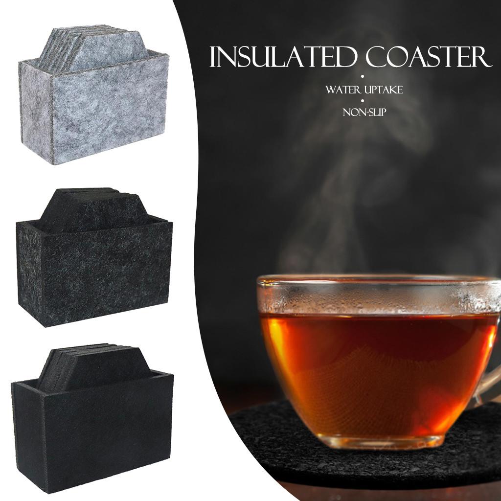 Set of 8 Drink -Coasters Cup Costers Cup Mat Tableware with Holder NEW