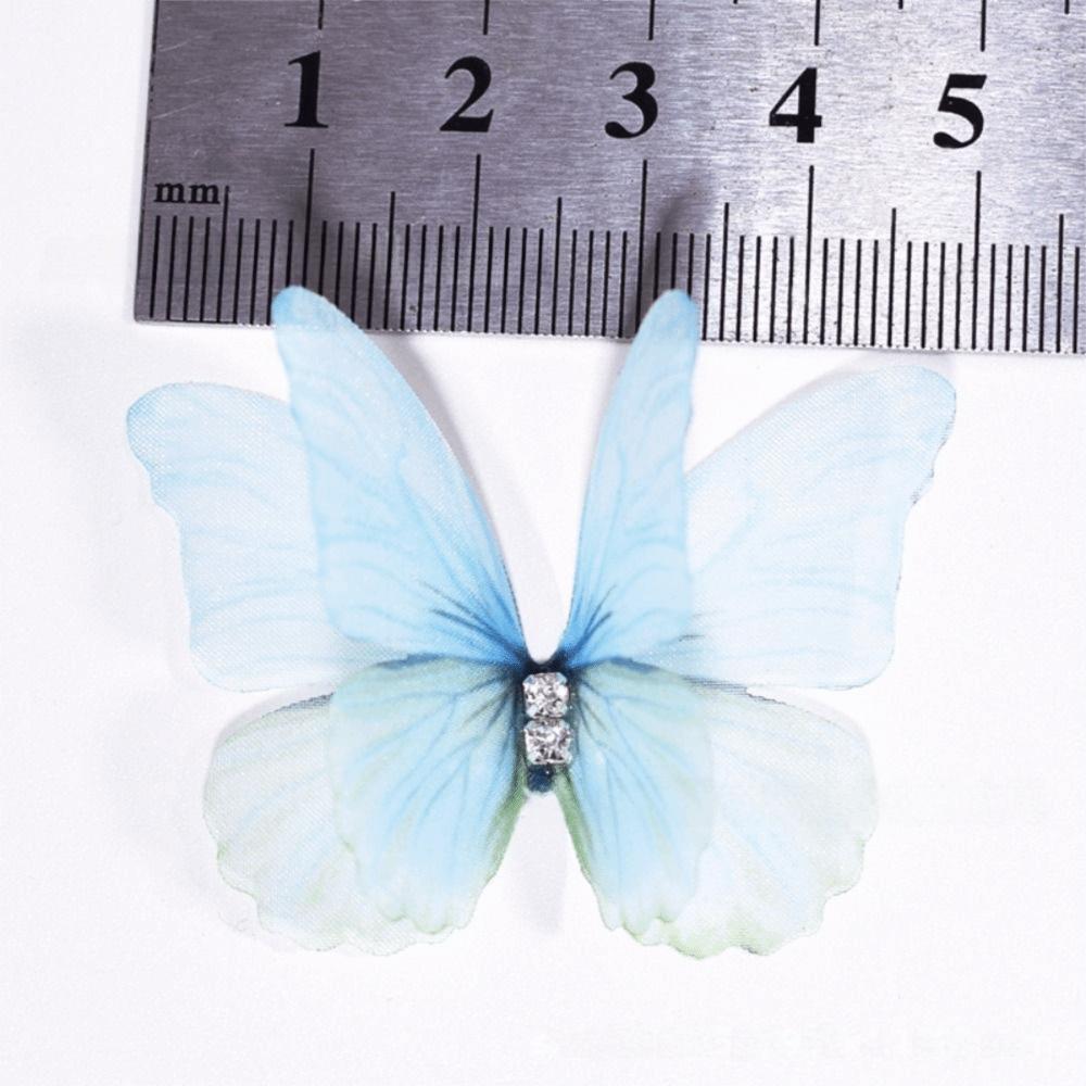 50 Stück Doppellagige Organza Stoff Schmetterling Applikationen Kleidung Nähflicken Braut Haaraccessoires