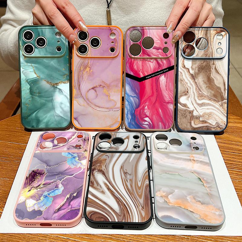 Aquarell Marmor Hülle Für iPhone 17 18 Pro Max Für iPhone 16 15 14 13 Pro Max Magnetisch Für Magsafe Hautgefühl Hybride Handyhülle