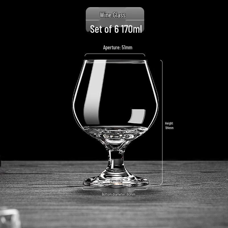 ZISIZ Handmade Crystal Brandy Glass