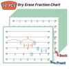 10 Pieces Fraction Manipulatives Number Line Bar Erasable Classroom Teaching Supplies Dry