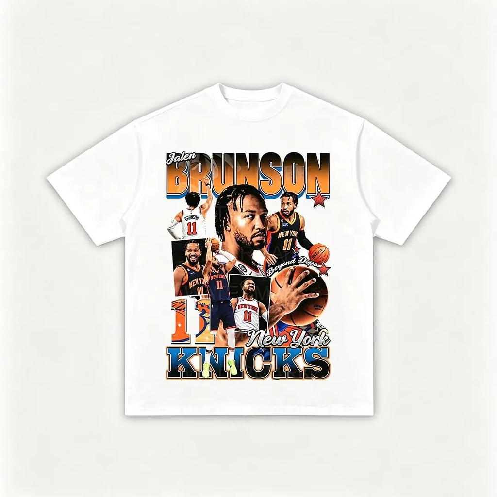 Brunson New York Knicks 11 Printed Men's T-shirt Oversized Y2k Men Women Cotton Short Sleeved Streetwear Harajuku Female Male Clothing