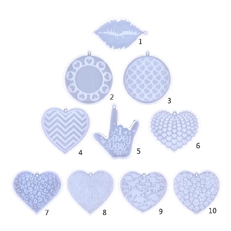 Various Symbols Keychains Mold DIY Epoxy Craft Necklace Keychain Jewelry Mold
