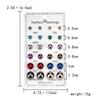 12 Pairs Crystal Rhinestone Flower Stud Earrings Set for Women Jan to Dec Birthstone Piercing Jewelry Accessories