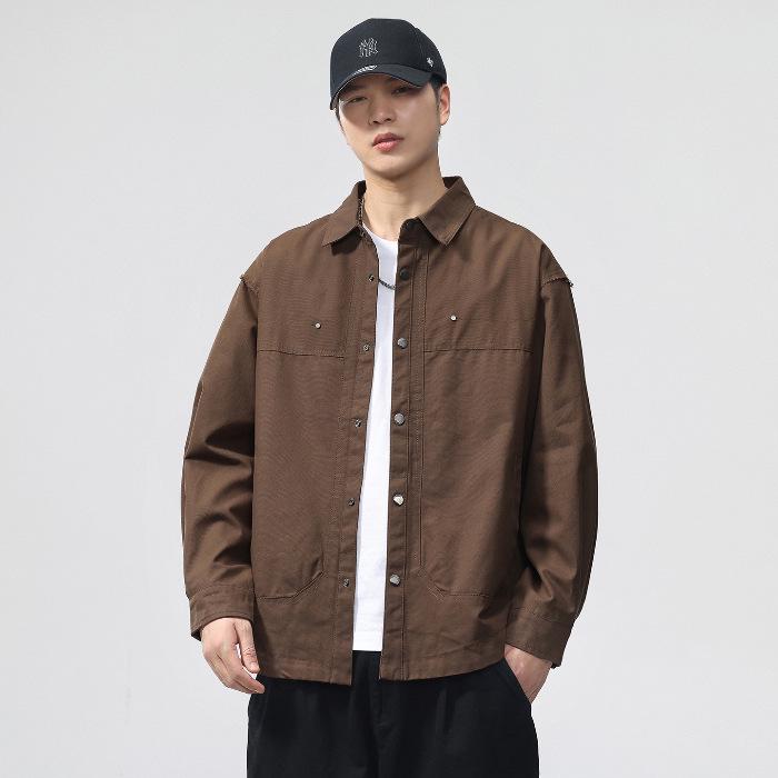 

2025 Limited Edition Stylish Lapel Casual Shirt Jacket - Phantom Gray, Cocoa Brown, Moni Green. 3XL