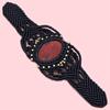 Macrame Red Bracelet Jasper Crystal Pendant Handmade Natural Thread Bohemian