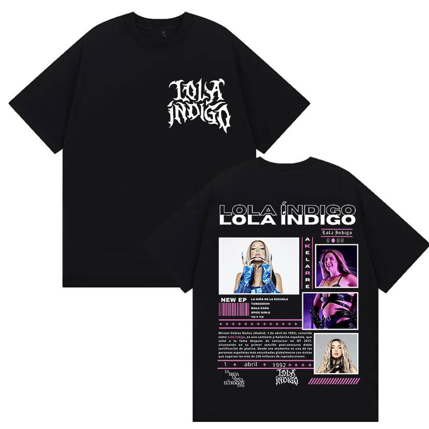 Singer Lola Tour Indigo Merch Graphic Tshirt Unisex Women Retro Fashion Harajuku T Shirts Tops  Cotton Short Sleeve Tees