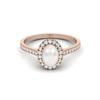 7x5 Mm Oval Pearl Halo 925 Sterling Silver Rose Vermeil Engagement Anniversary Women Ring
