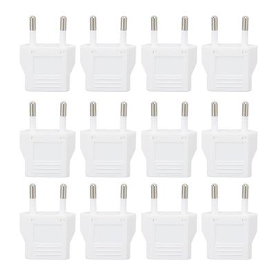 12Pcs  Adapter European Travel Plug Adapter PC Shell Europe Plug Converter
