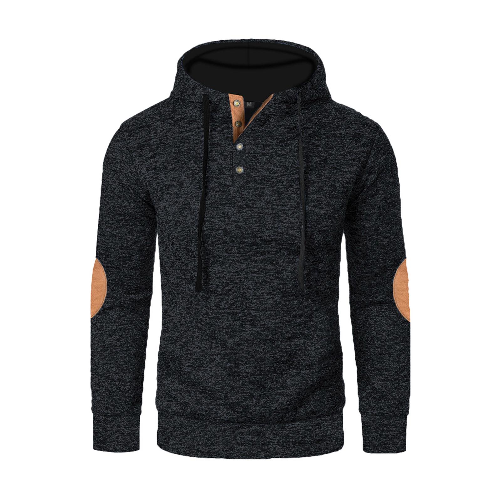 

Men s Zip Up Fleece Hoodie Casual Lightweight Long Sleeve Sports Hooded Jackets Winter Warm Coats With Flap Pockets XXL чорний