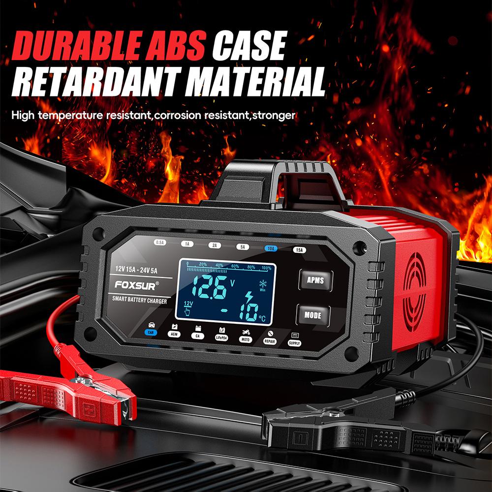 300W Full Automatic 12V/24V Protect Quick Charger LCD Display Multiple Protections Car Battery Charger