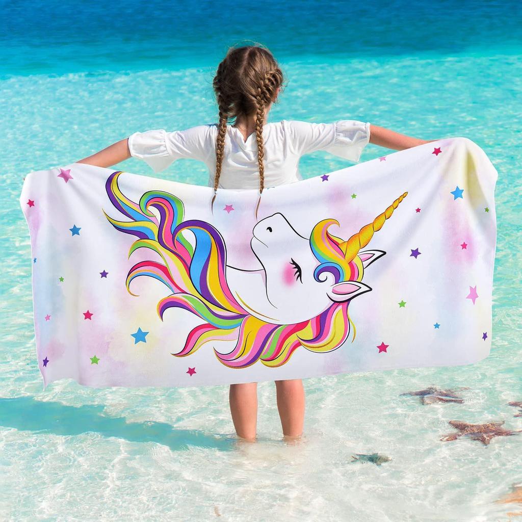 Seaside Resort Quick-Dry Pink Dinosaur Kids' Beach Towel