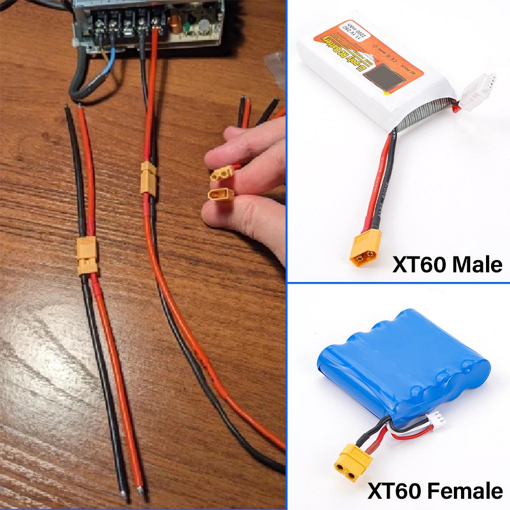 Battery Cable XT60 Connector Male & Female Plug with 15cm14 AWG Silicone Wire for RC Airplane Quadcopter Lipo Battery ESC FPV