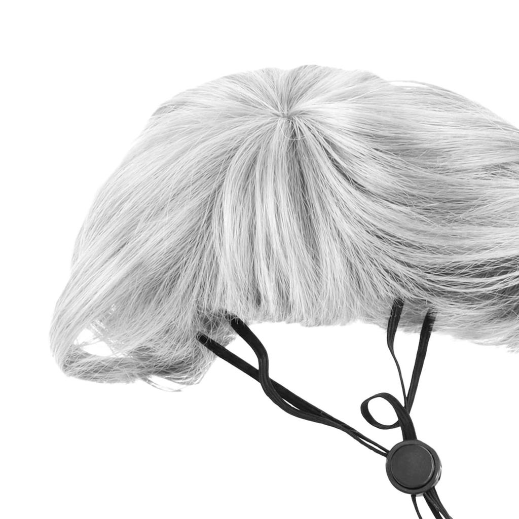Dog Cat Costume Wig Elastic Headband Adjustable Wavy Curly Synthetic Fiber Halloween Cosplay Pet Wig