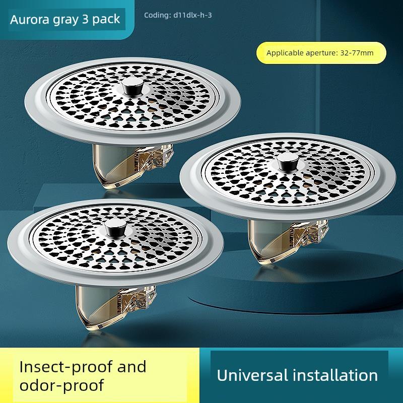 Anti-Odor Floor Drain Core, Universal for Bathrooms, Insect-Proof Hair Filter, Anti-Odor Device for Drain Pipes, Sealing Cover