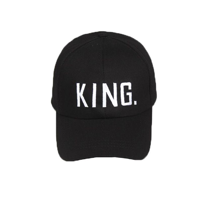 Premium Black Queen/king Baseball Cap With Hip Hop Letter Print For Couples