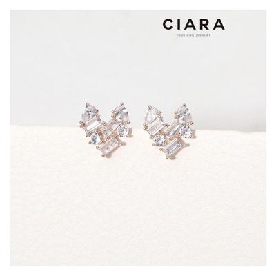 Ciara 14K Nazzano Kubus Hartsteen Oorbellen (Zilverpin)