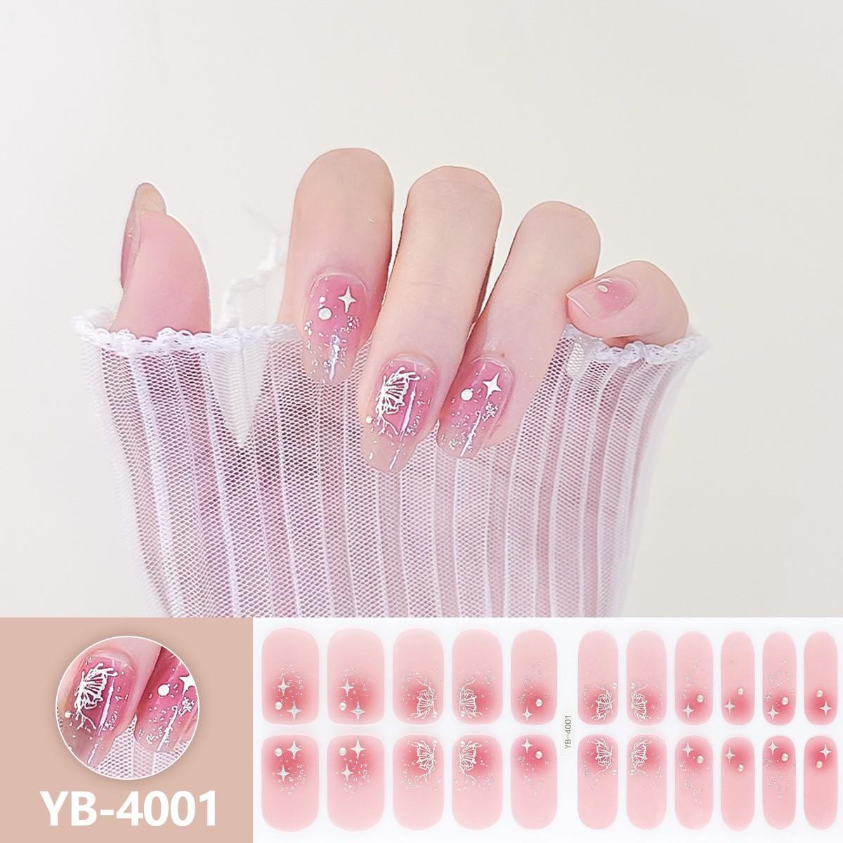 UV Semi-Uitgeharde Gel Nagelfolie Stickers Strips French Langdurig Volledige Dekking LED Gel Semi-Uitgeharde Nagel Gliders voor Nagelverlenging