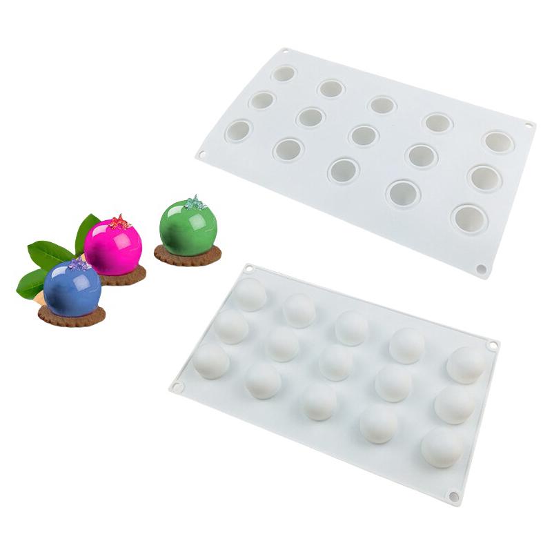 8/15-Cavity Spherical-Shaped Truffle Ball Silicone Mold Diy Mousse Cake Mould Candy Chocolate Ice Cream Baking Decoration Tool